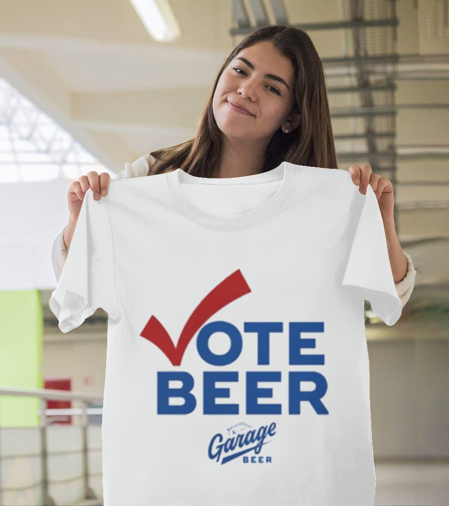 Vote Beer Garage Beer 2025 Checkmark Original T-Shirt