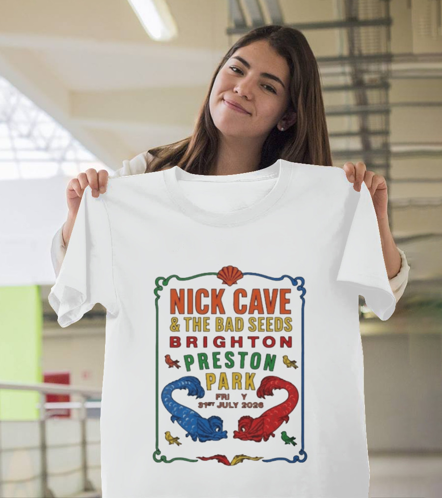Nick Cave & The Bad Seeds Brighton Preston Park 31 July 2026 Colorful Dragons T-Shirt
