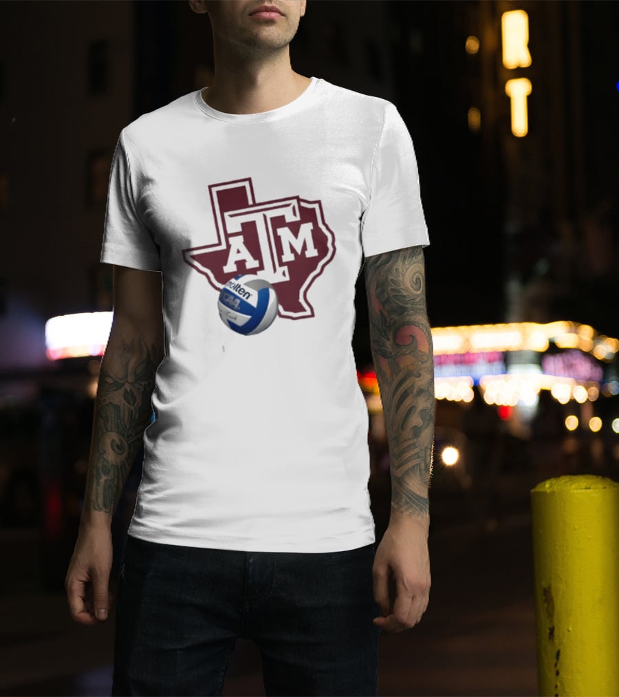 Texas A&M Aggies Volleyball Molten NCAA Map Team Spirit T-Shirt