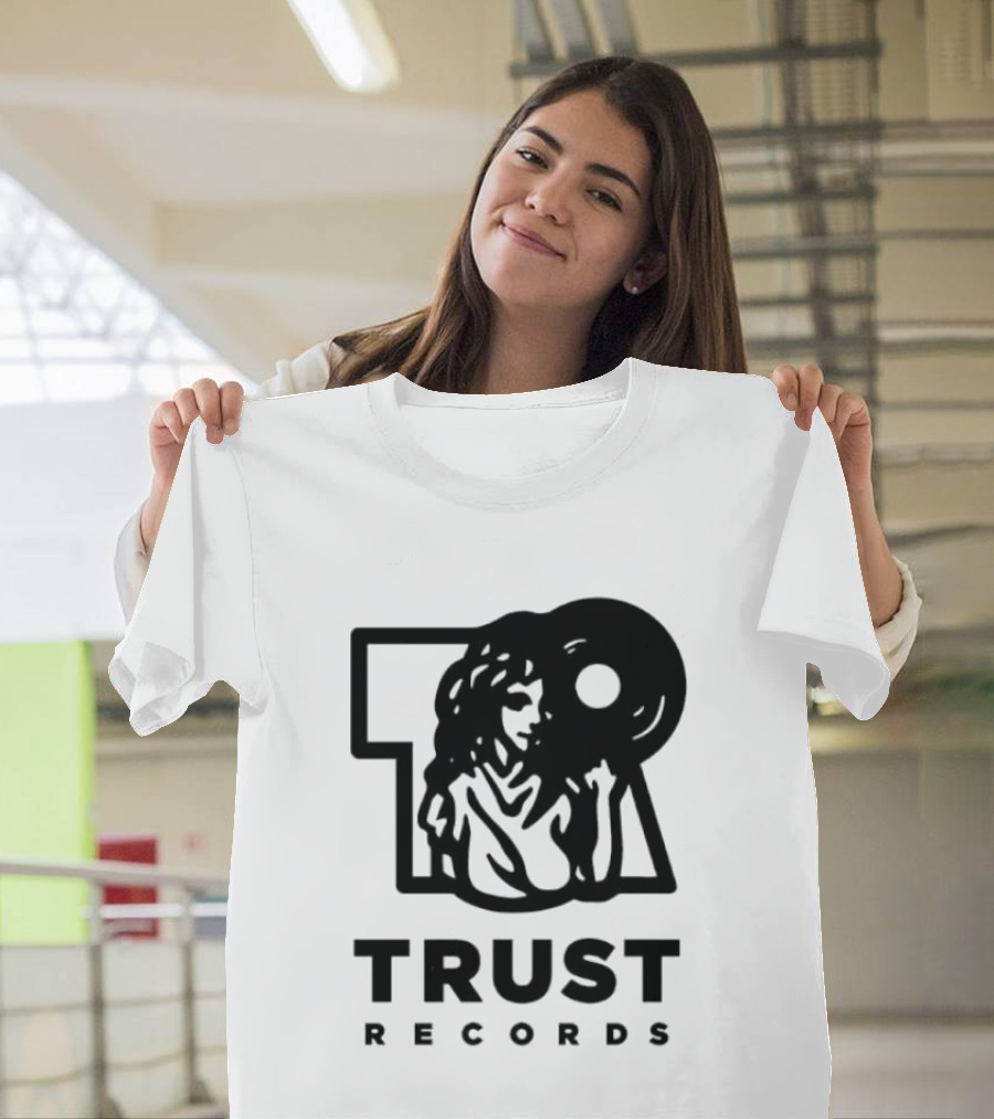 Trust Records Vinyl Spinning Woman T-Shirt