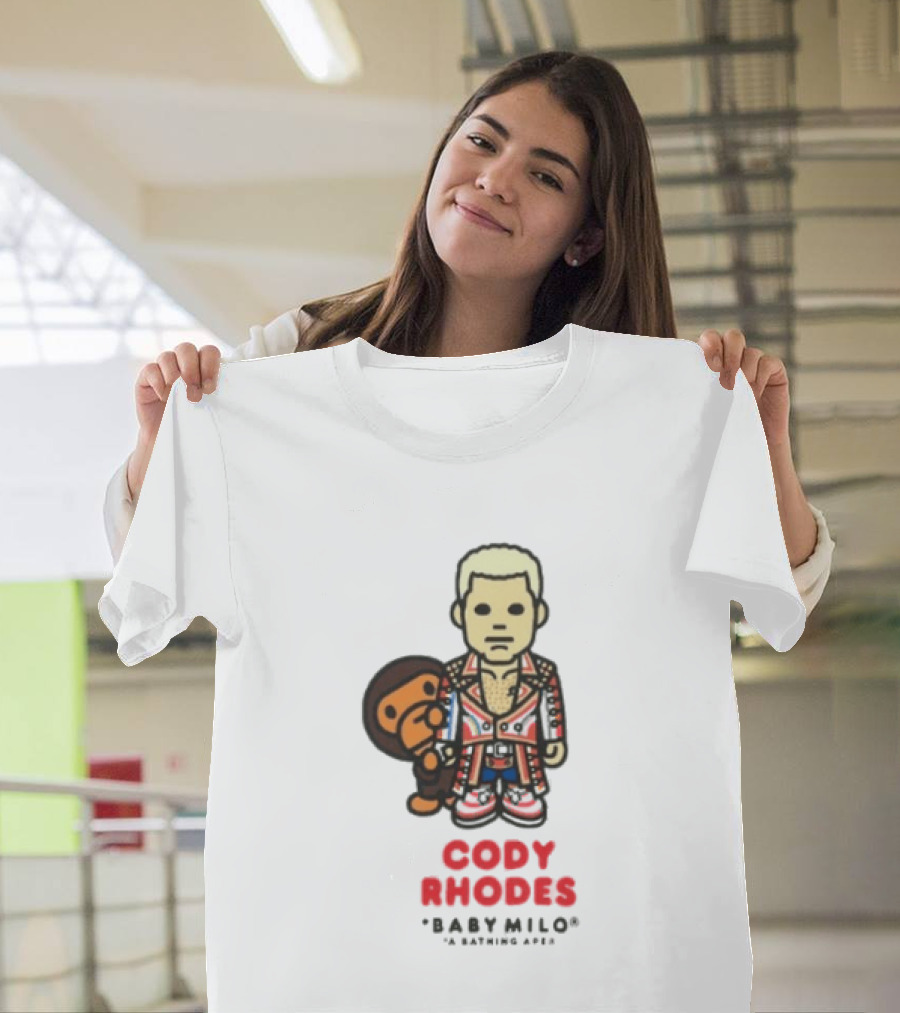 Cody Rhodes Baby Milo Wrestling Mens White Wwe Collaboration T-Shirt