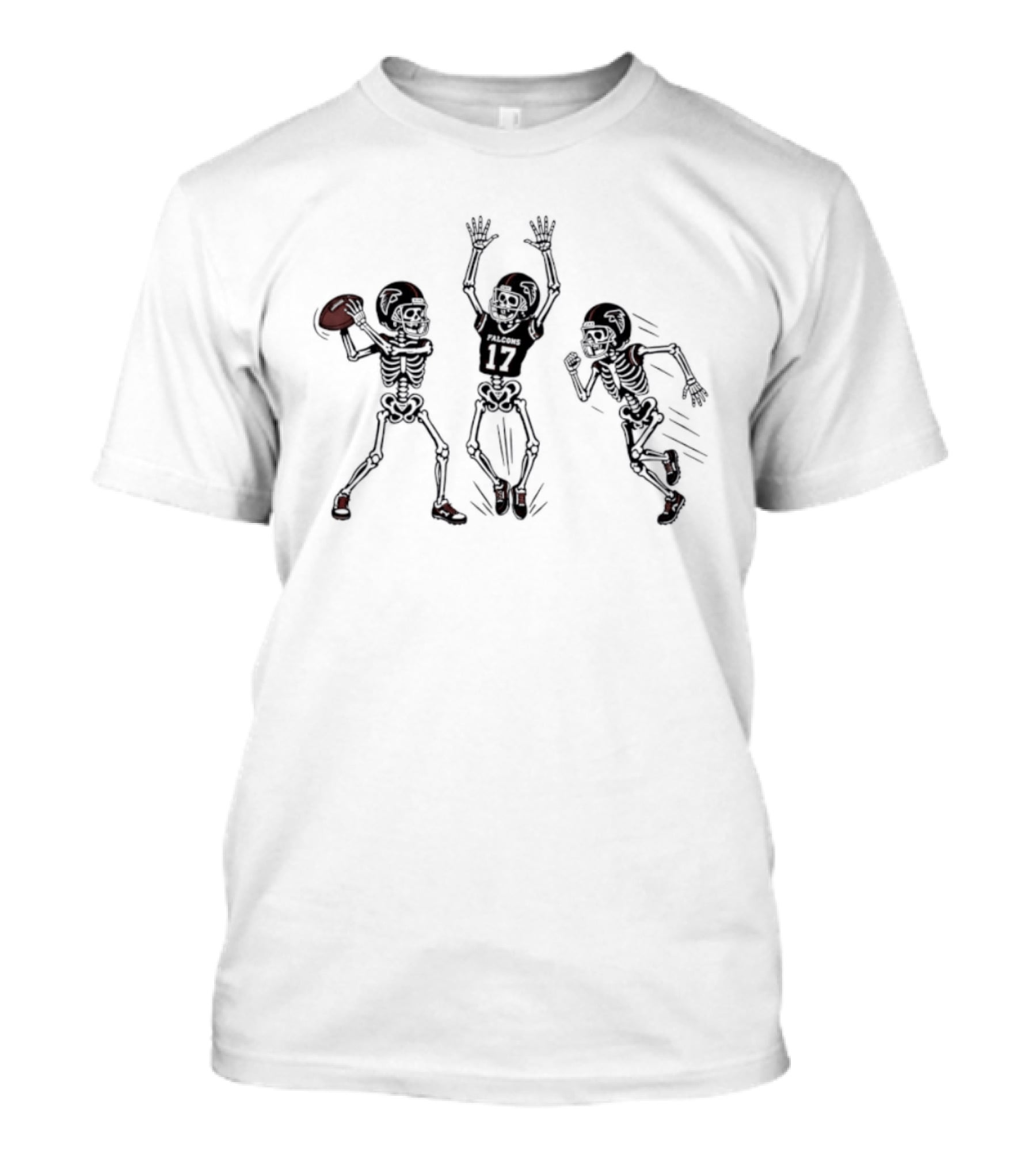 Zachariah Branch 17 Atlanta Falcons Skeleton Football Players T-Shirt