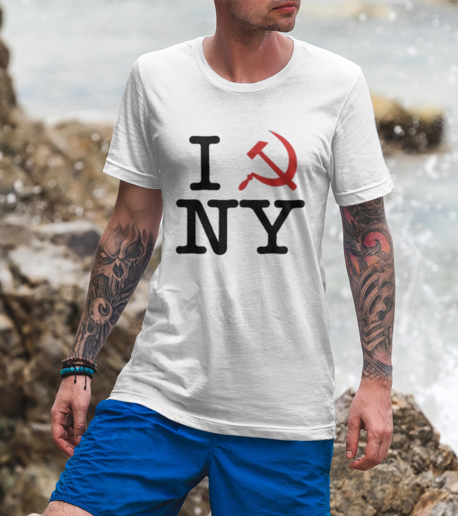 I Love NY Zohran Mamdani Hammer And Sickle T-Shirt