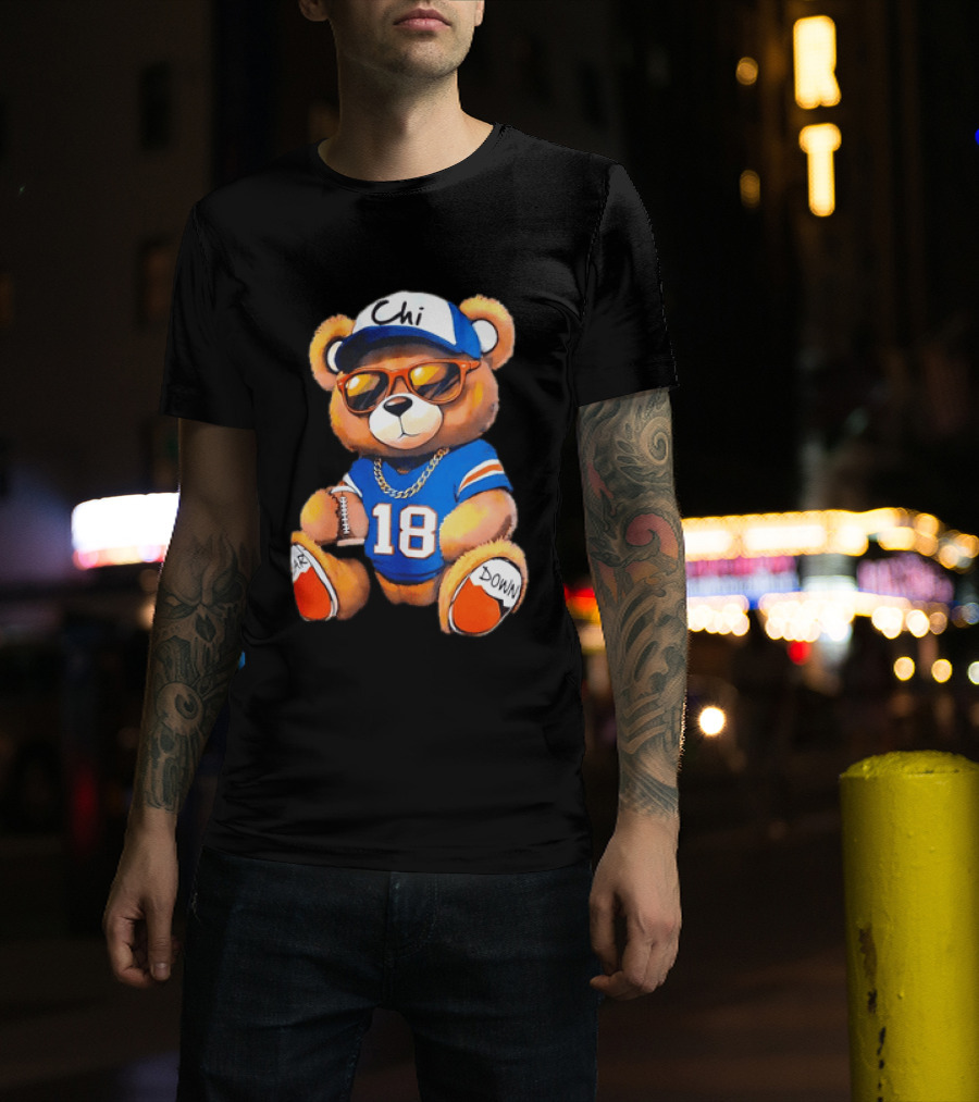 Bear Down Chi 18 Teddy Bear Football Fan Gear T-Shirt