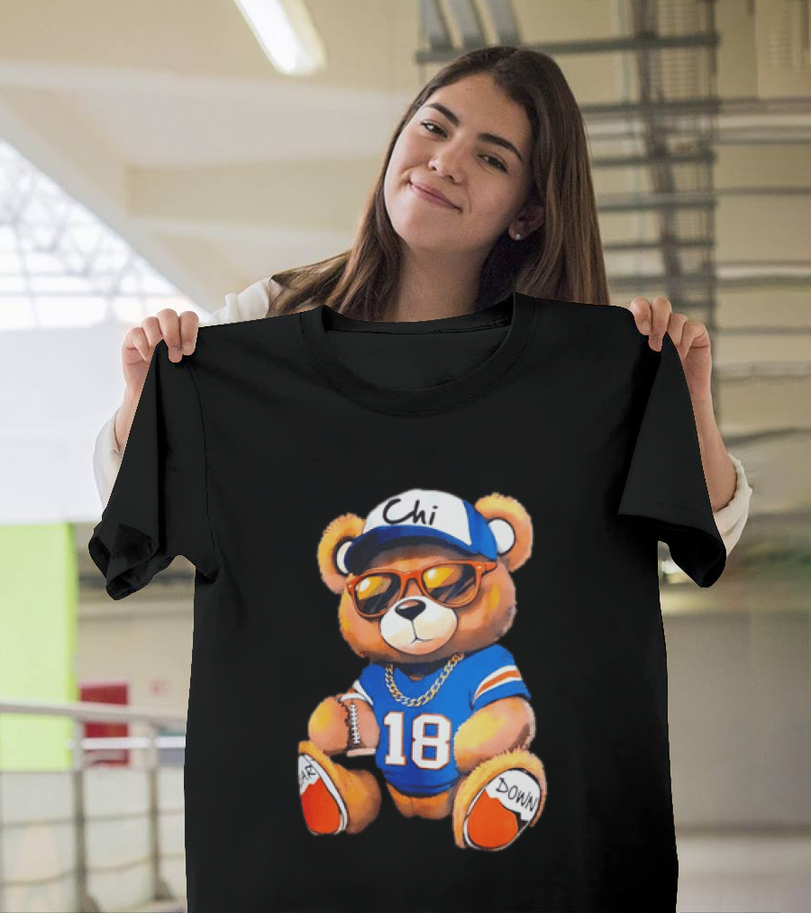 Bear Down Chi 18 Teddy Bear Football Fan Gear T-Shirt