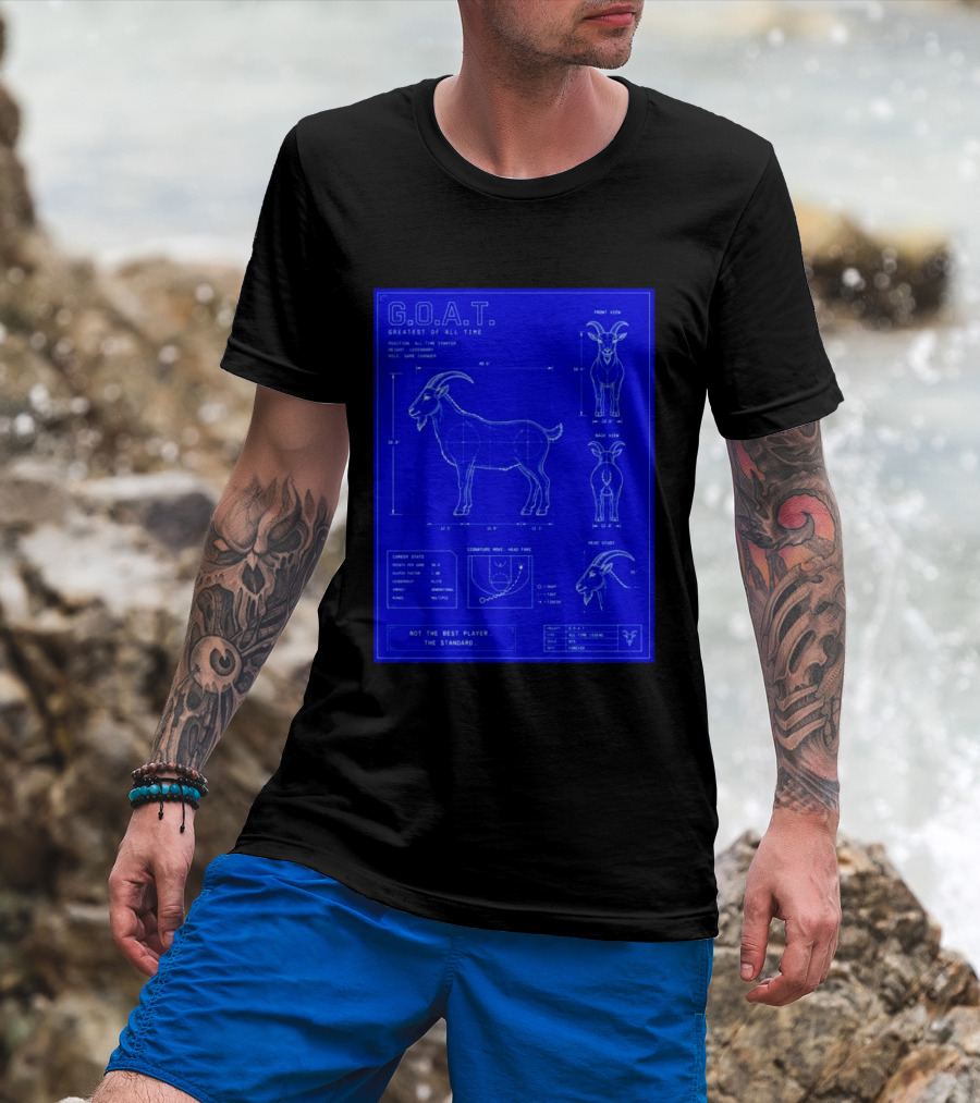 G.O.A.T. Greatest Of All Time Basketball Fall Blueprint Meme T-Shirt