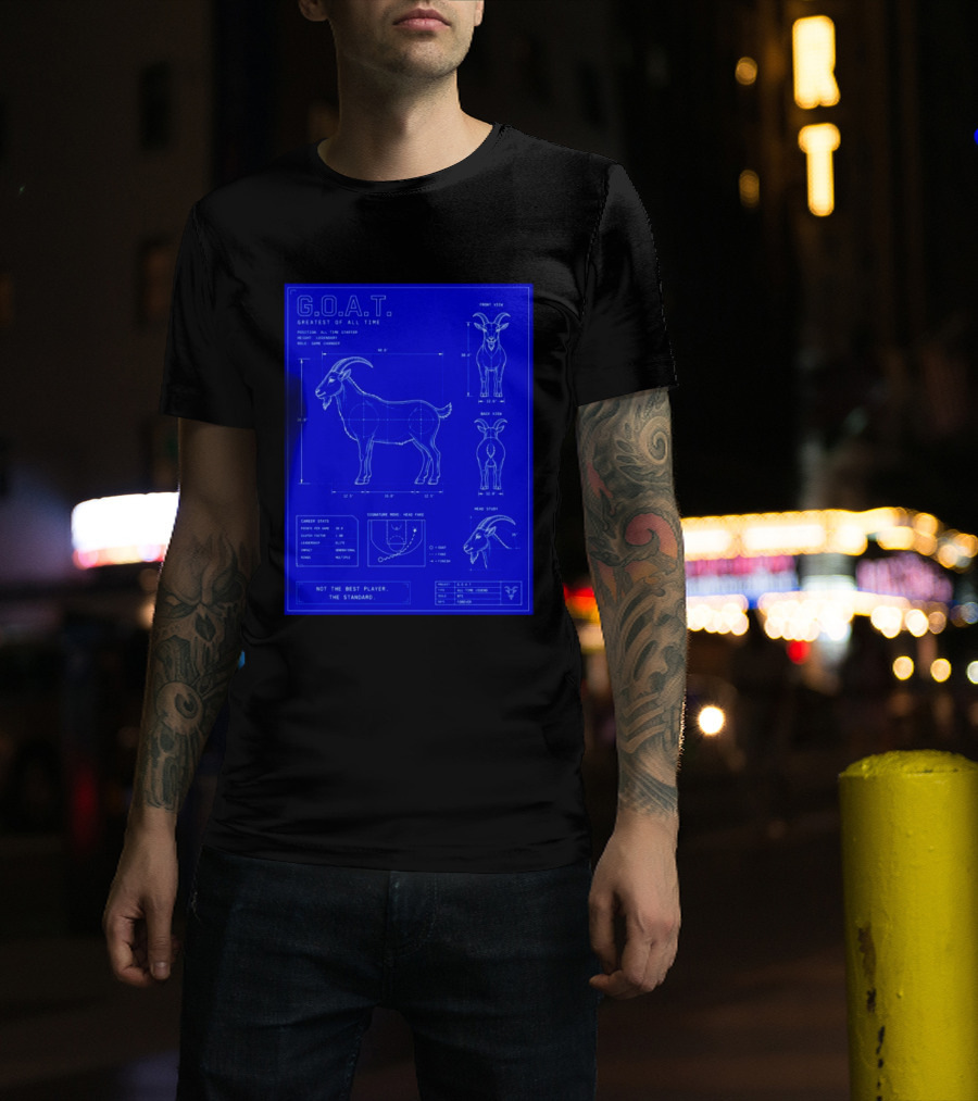 G.O.A.T. Greatest Of All Time Basketball Fall Blueprint Meme T-Shirt