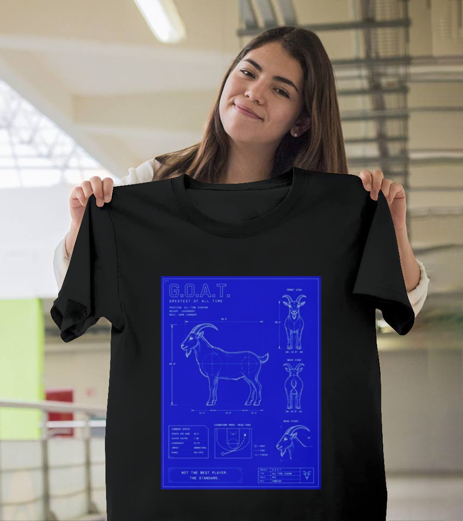 G.O.A.T. Greatest Of All Time Basketball Fall Blueprint Meme T-Shirt