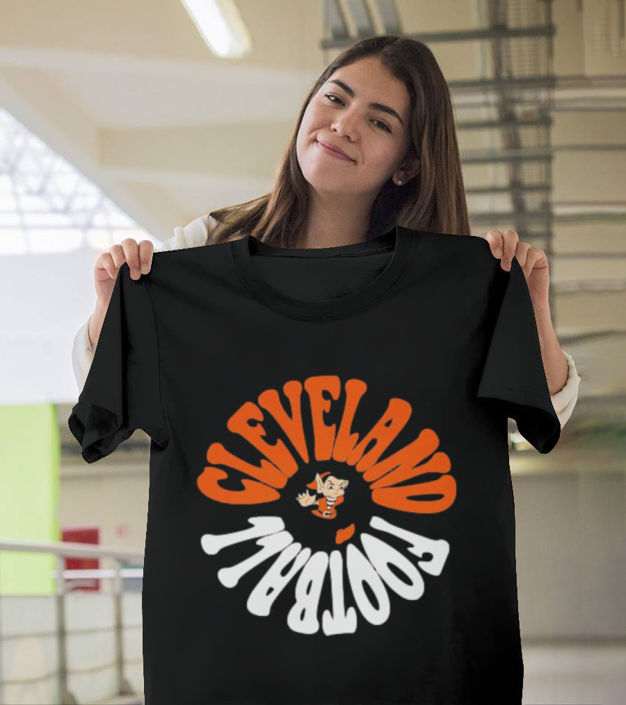 Cleveland Football Brownie The Elf Retro Orange White T-Shirt