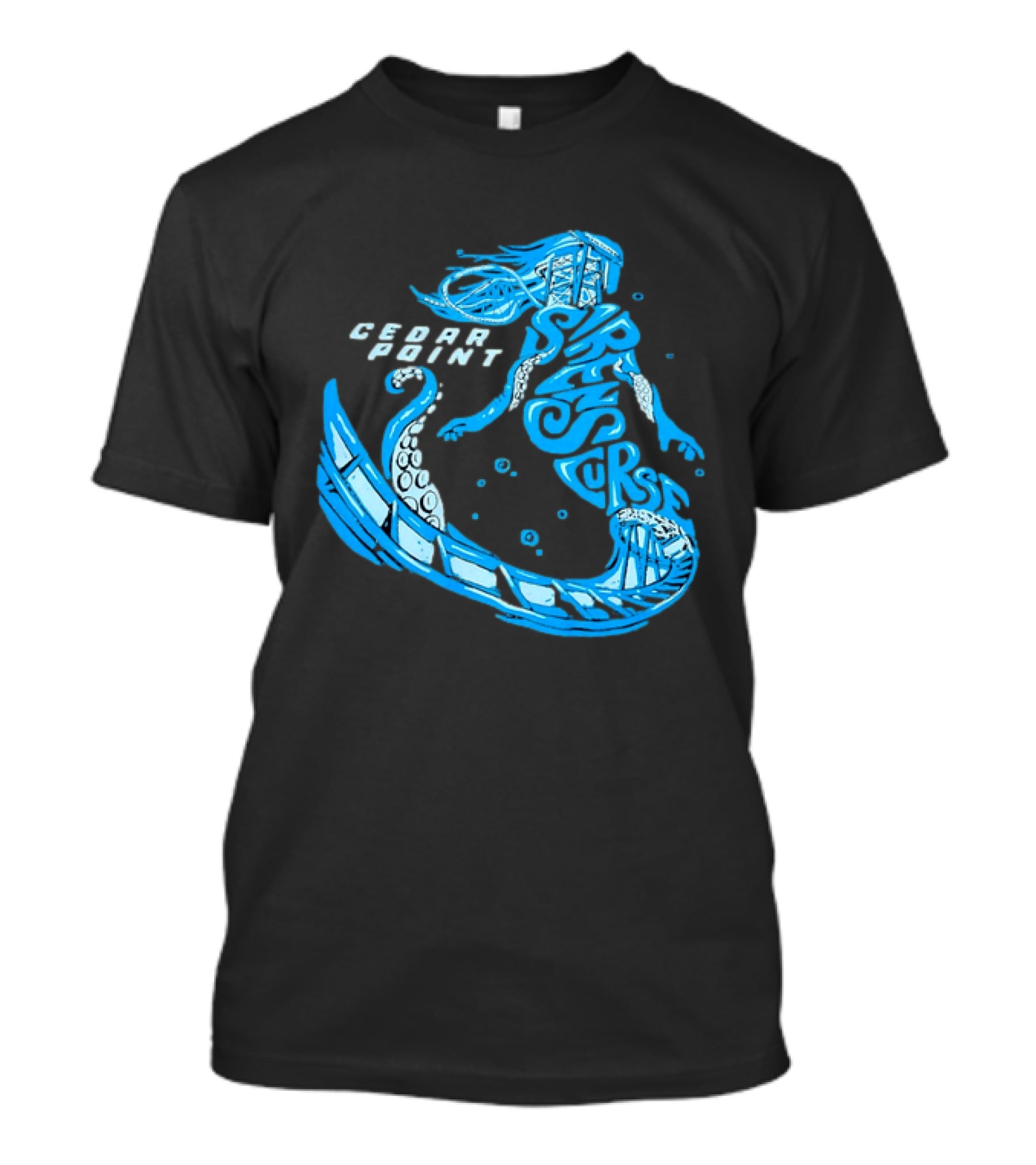 Cedar Point Sirens Curse Roller Blue Mermaid T-Shirt
