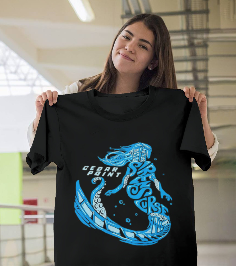 Cedar Point Sirens Curse Roller Blue Mermaid T-Shirt