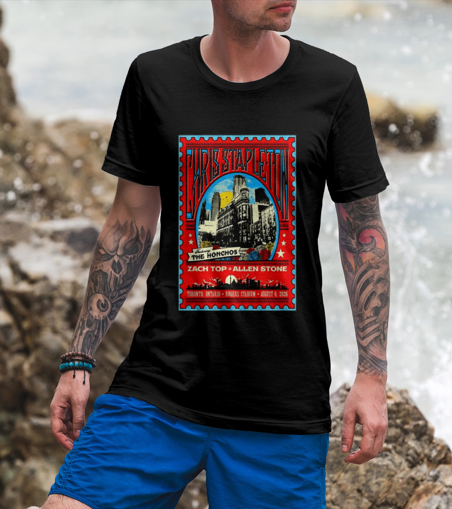 Chris Stapleton Featuring The Honchos Zach Top Allen Stone Rogers Stadium Toronto August 6 2026 T-Shirt