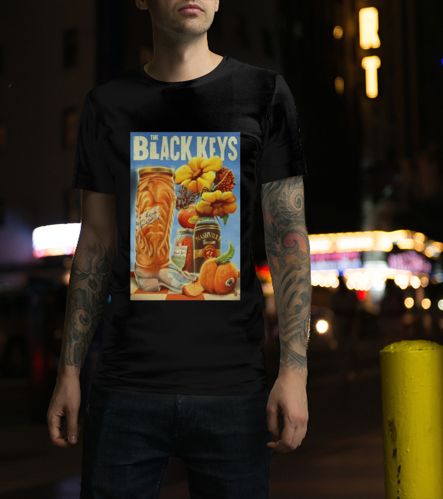 The Black Keys Nashville 2026 Boots Jars Pumpkins Flowers T-Shirt