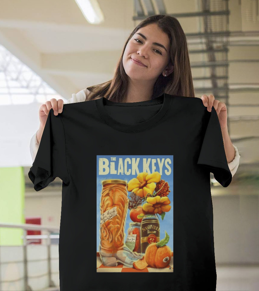 The Black Keys Nashville 2026 Boots Jars Pumpkins Flowers T-Shirt