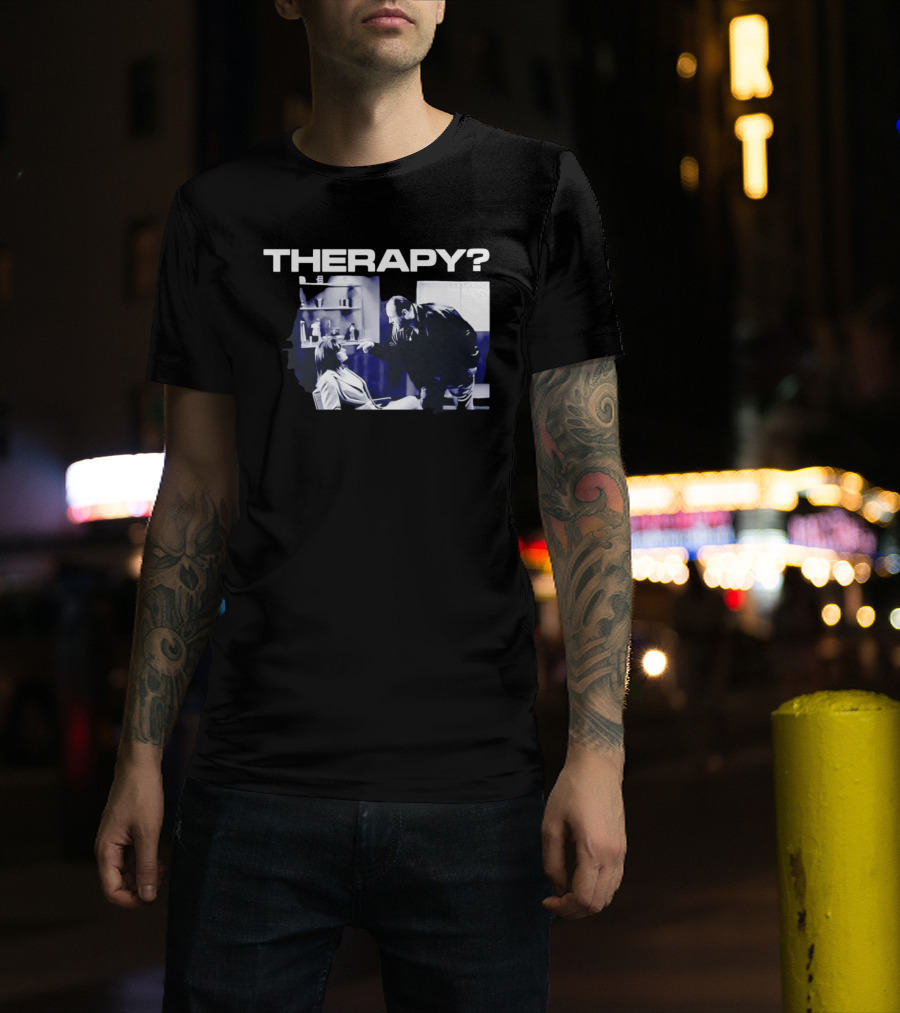 Tony Soprano Theraphy Pointing At Dr Melfi Black White Session T-Shirt