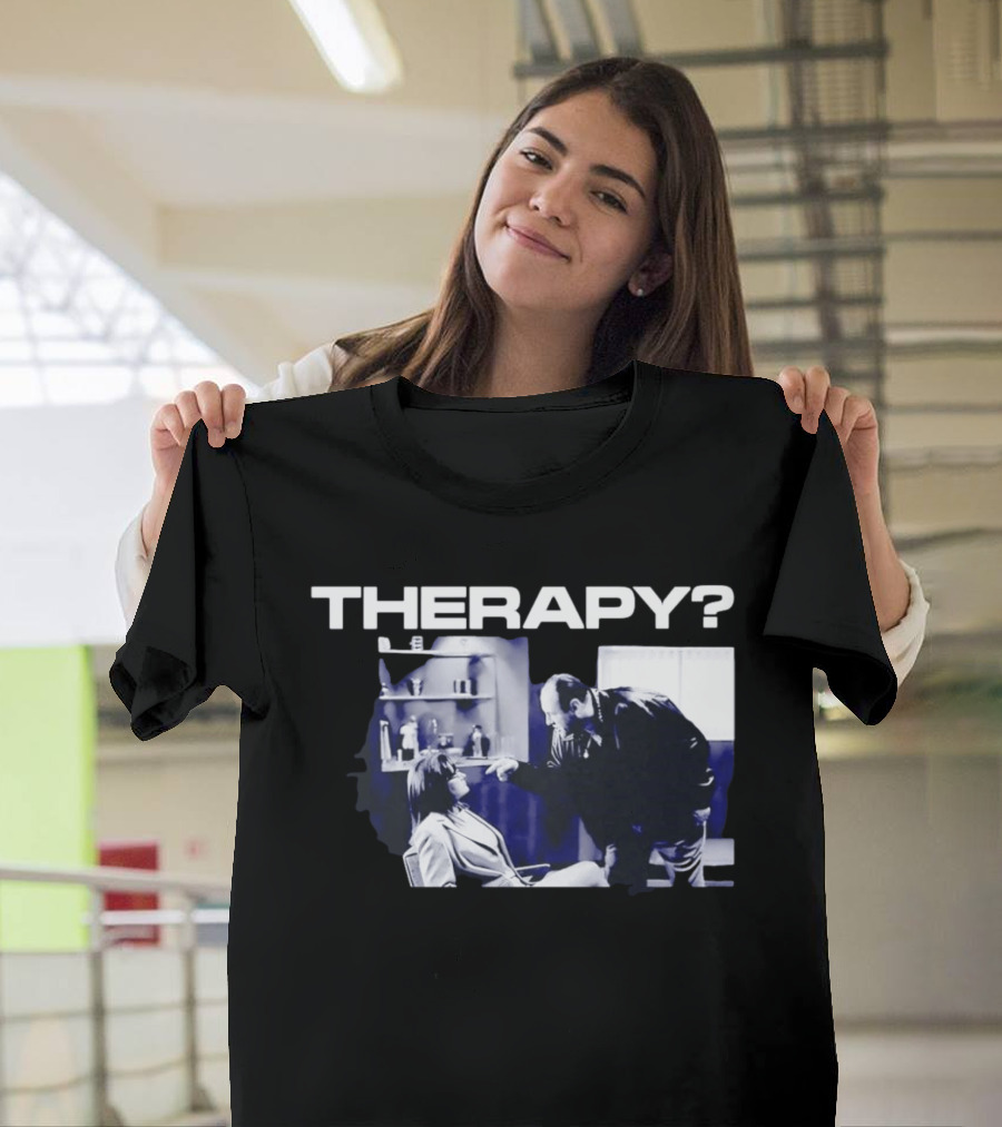 Tony Soprano Theraphy Pointing At Dr Melfi Black White Session T-Shirt