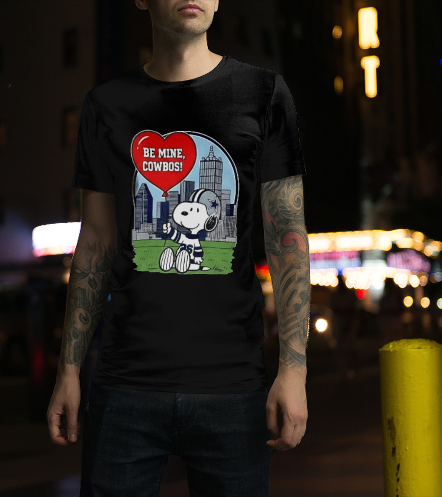 Dallas Cowboys Snoopy Be Mine Valentine 2026 Skyline T-Shirt