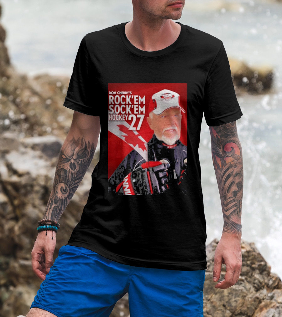 Don Cherry's Rock'em Sock'em Hockey 27 Maple Leaf Hat And Gloves Canada T-Shirt