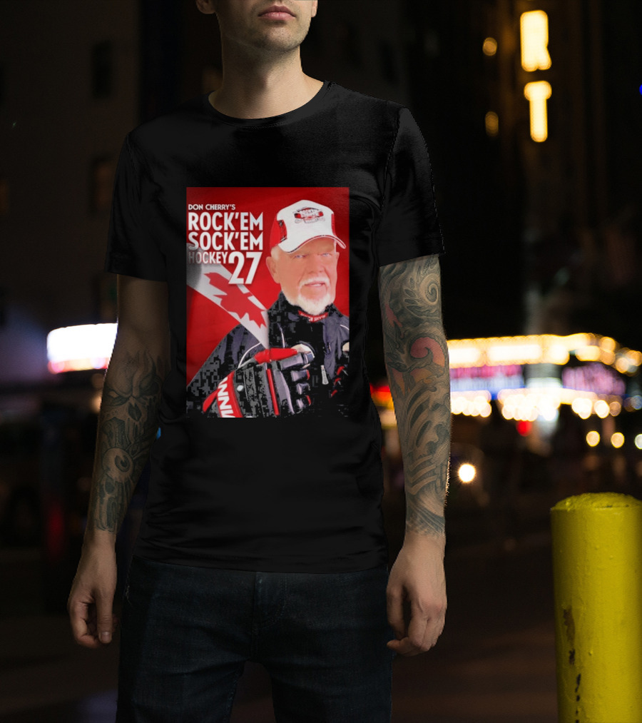 Don Cherry's Rock'em Sock'em Hockey 27 Maple Leaf Hat And Gloves Canada T-Shirt