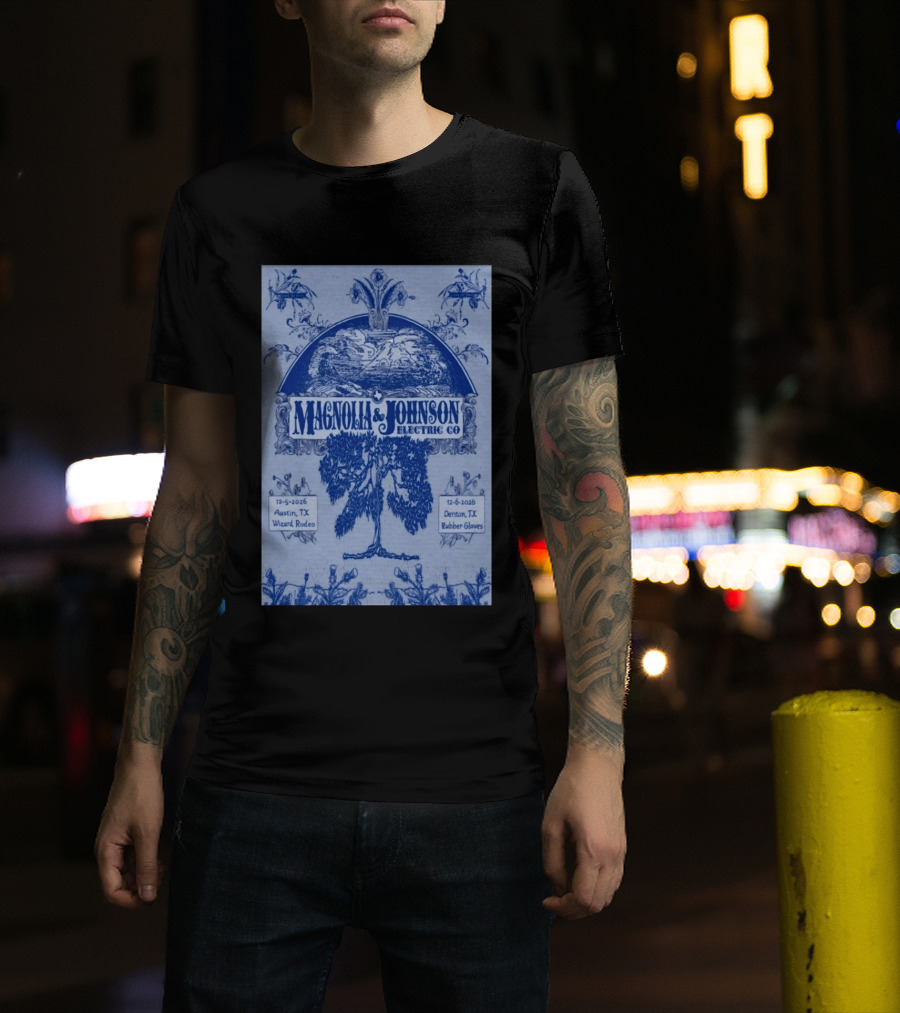 Magnolia And Johnson Electric Co Austin TX Wizard Rodeo Denton TX Rubber Gloves Dec 5 6 2026 T-Shirt