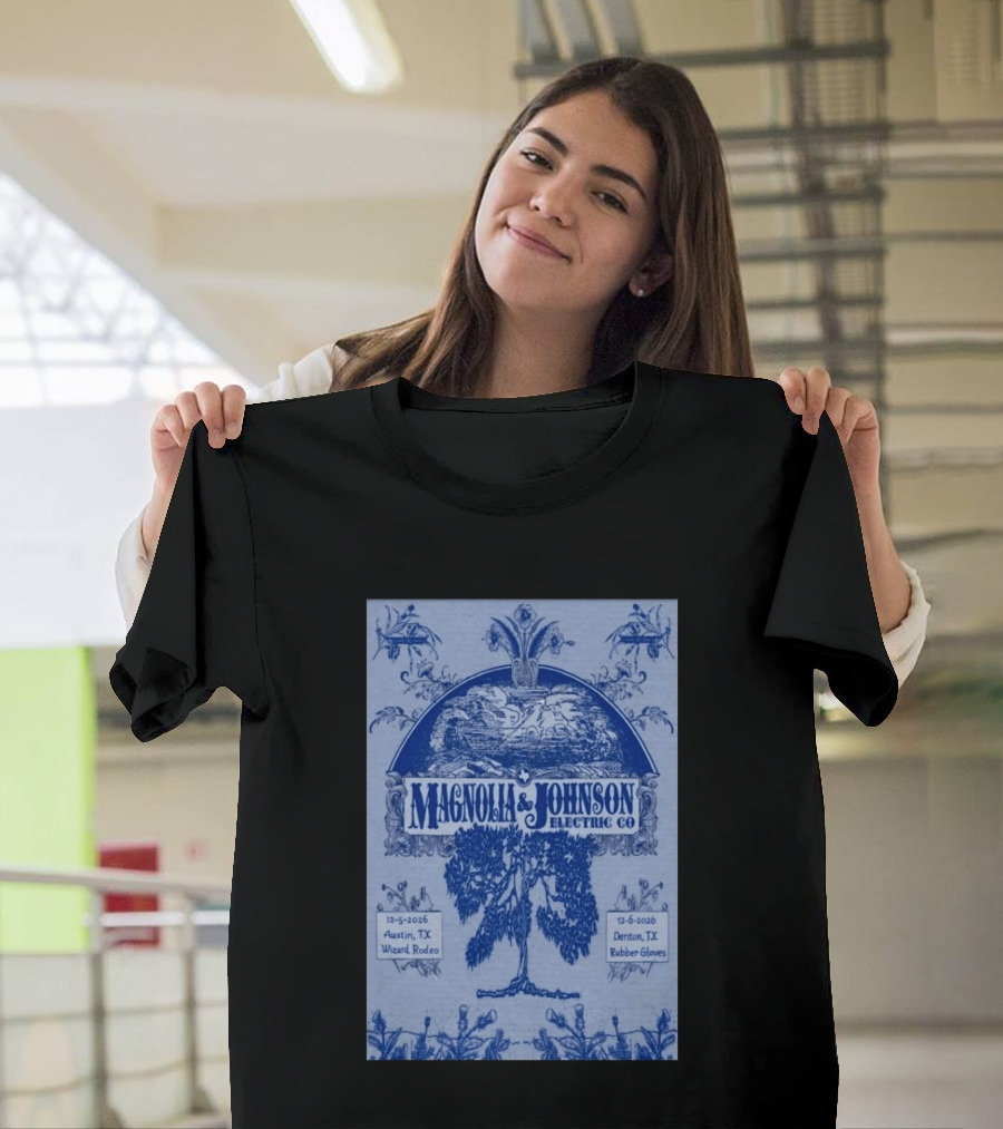 Magnolia And Johnson Electric Co Austin TX Wizard Rodeo Denton TX Rubber Gloves Dec 5 6 2026 T-Shirt