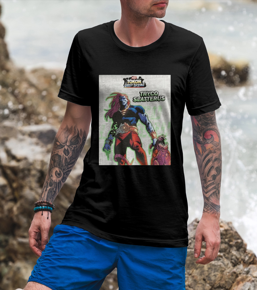 Marvel Tokon First Strike Tryco Slatterus Character With Creature T-Shirt