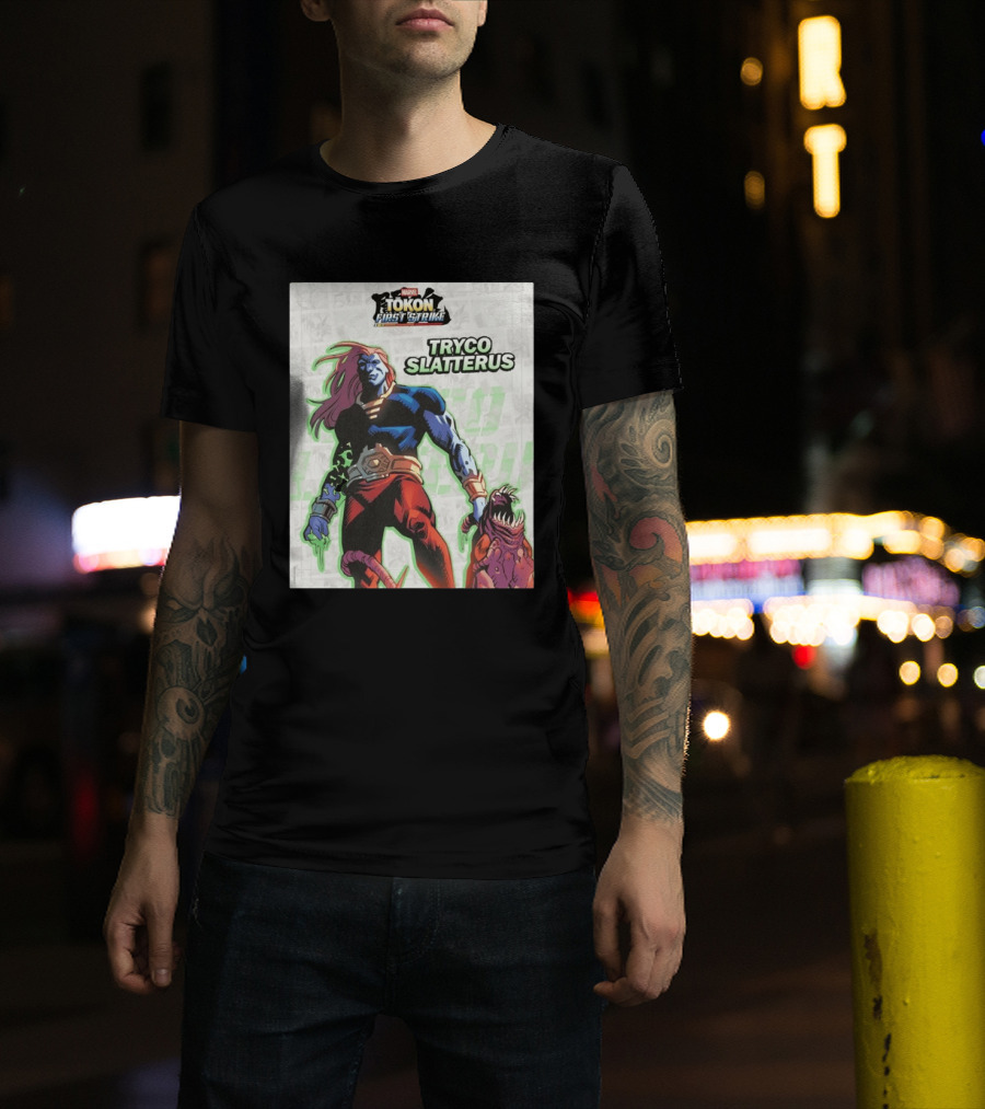 Marvel Tokon First Strike Tryco Slatterus Character With Creature T-Shirt