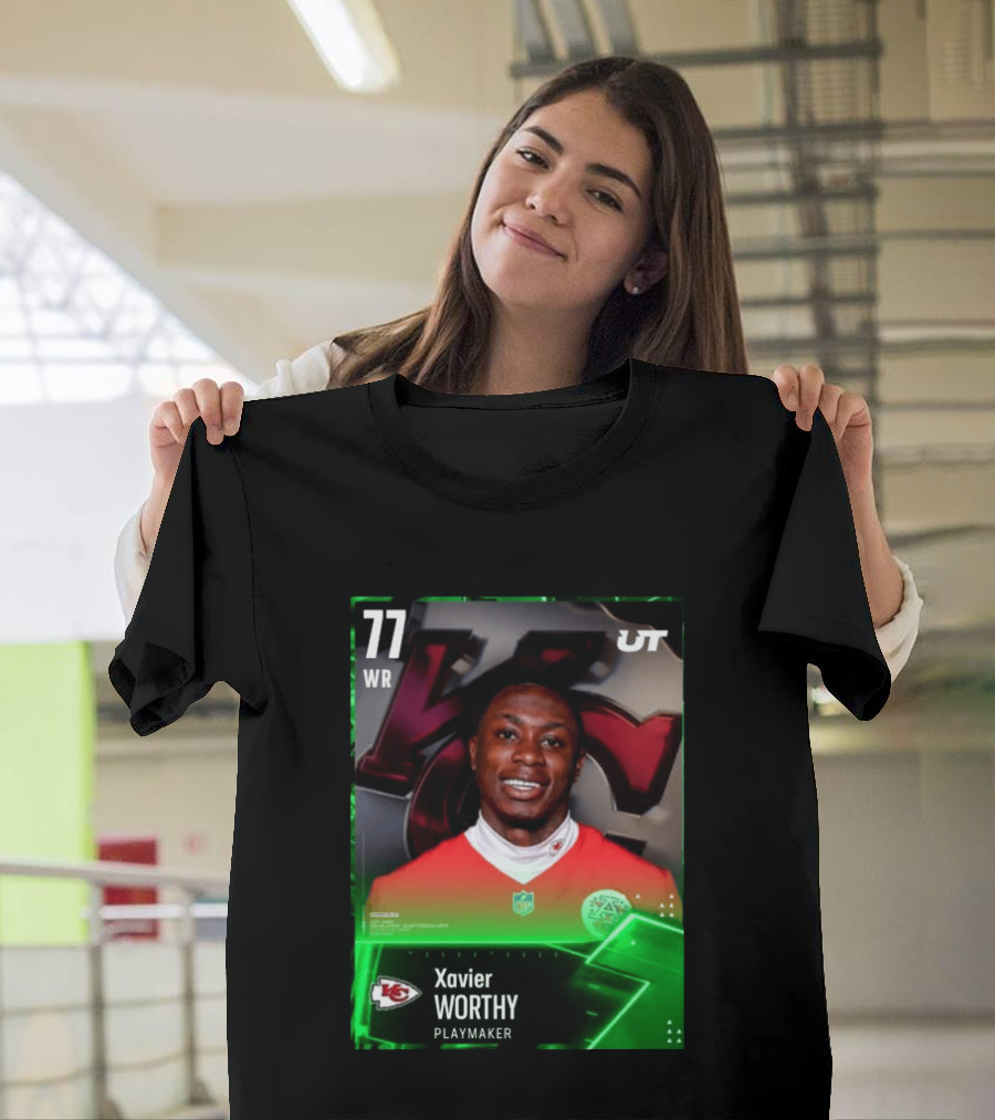 Xavier Worthy Kansas City Chiefs WR 77 Playmaker UT NFL T-Shirt
