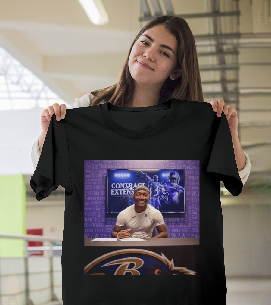 Zay Flowers Contract Extension Baltimore Ravens Football Player Signing NFL Deal T-Shirt