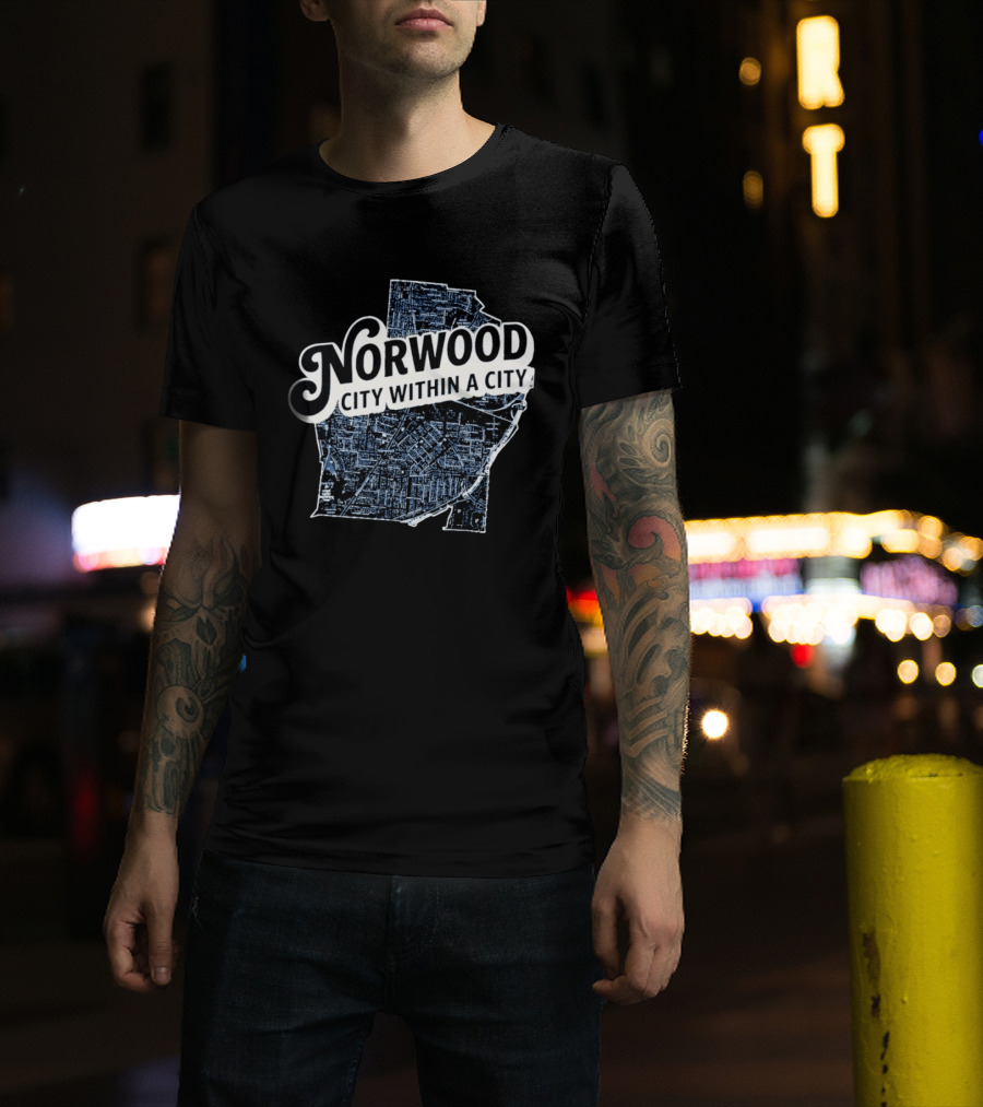 Norwood City Within A City Map T-Shirt