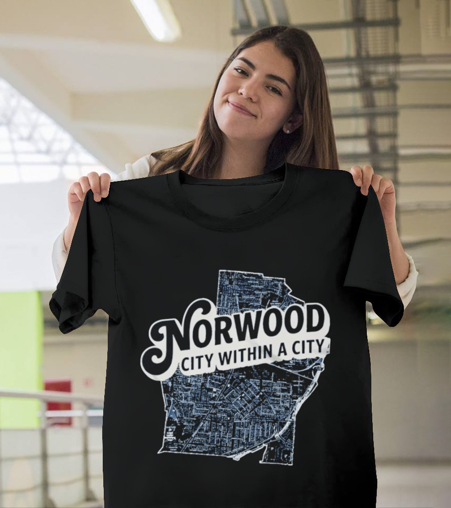 Norwood City Within A City Map T-Shirt