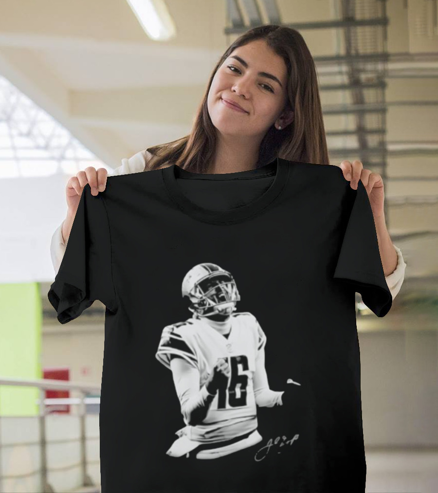 Original Detroit Lions Jared Goff 16 Quarterback MVP Player Autograph T-Shirt