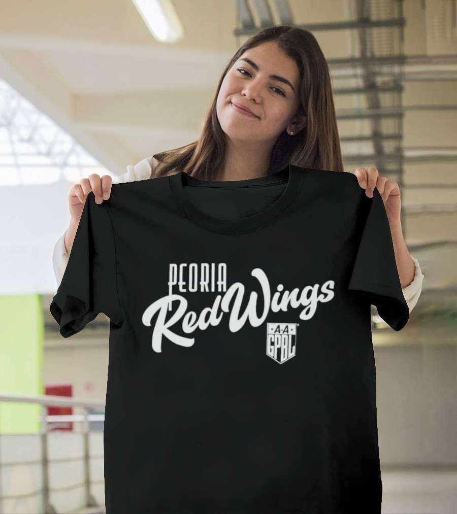 Peoria Red Wings AAGPBL Retro Baseball Team Logo All American Girls Professional League T-Shirt
