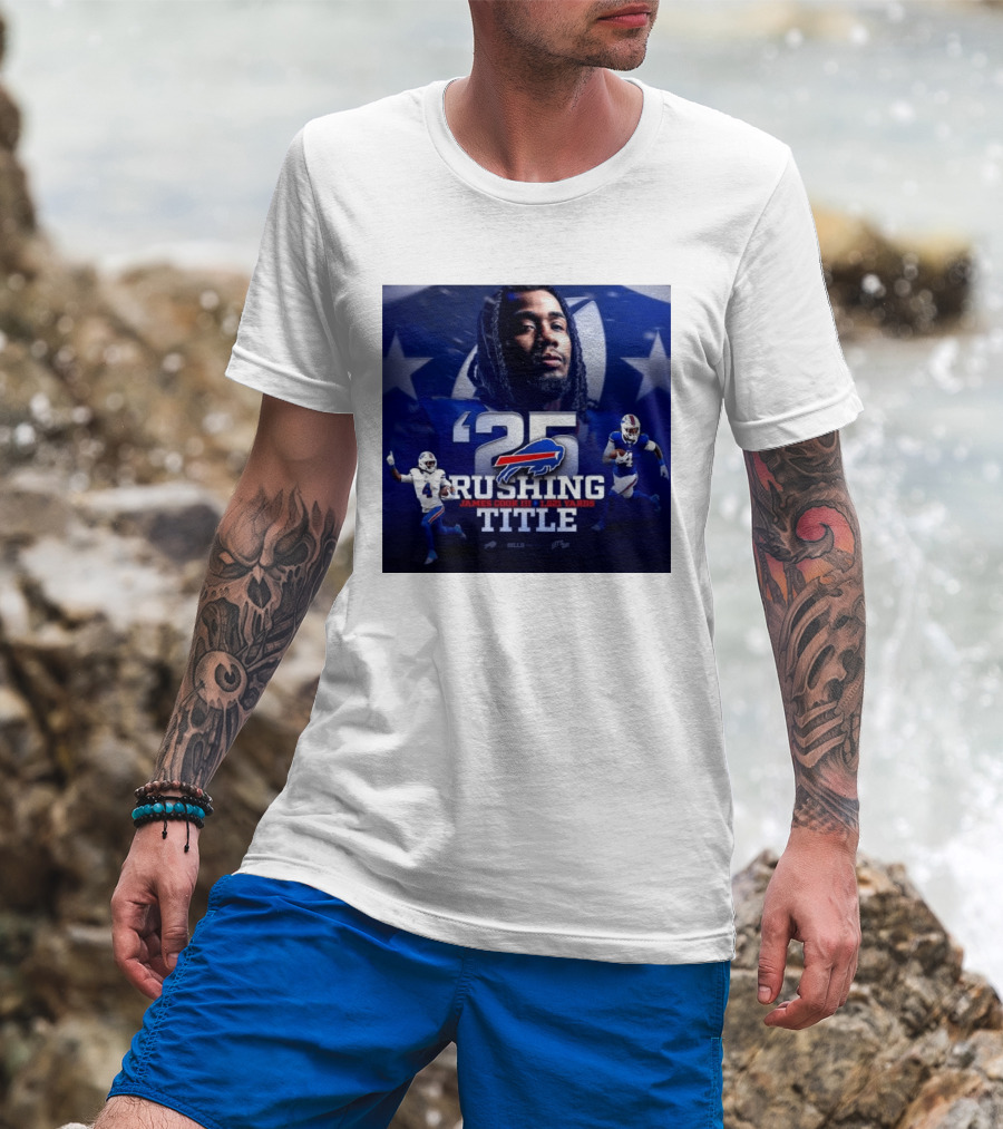 25 Rushing Buffalo Football James Cook III 1621 Yards Title T-Shirt