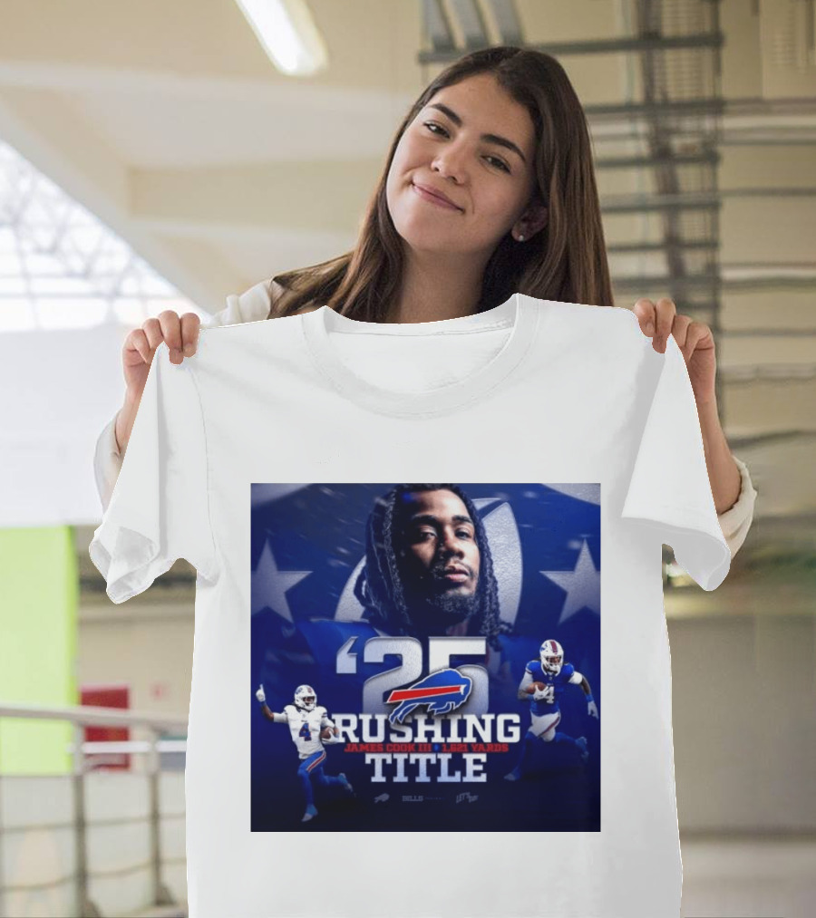 25 Rushing Buffalo Football James Cook III 1621 Yards Title T-Shirt