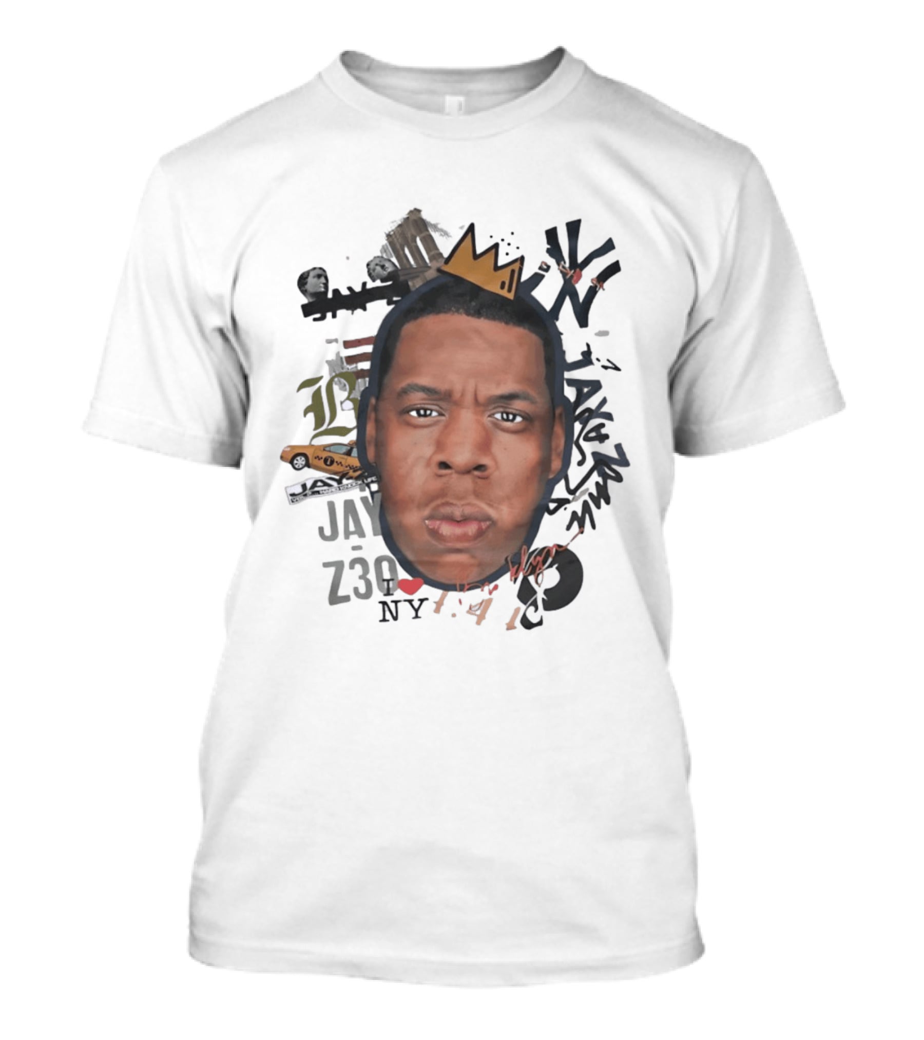 Jay Z Brooklyn 4 44 Hard Knock Life Collage Crown NYC Taxi T-Shirt