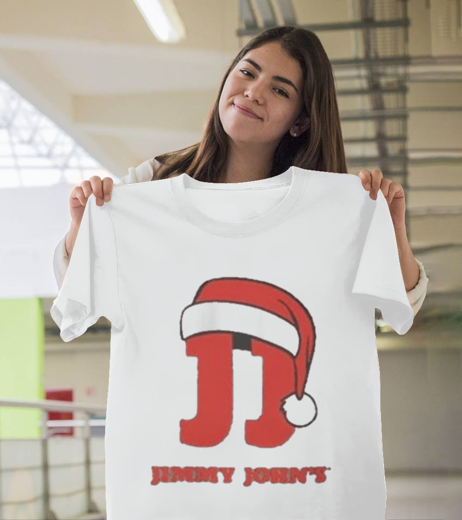 Jimmy John's Festive Santa Hat Christmas T-Shirt