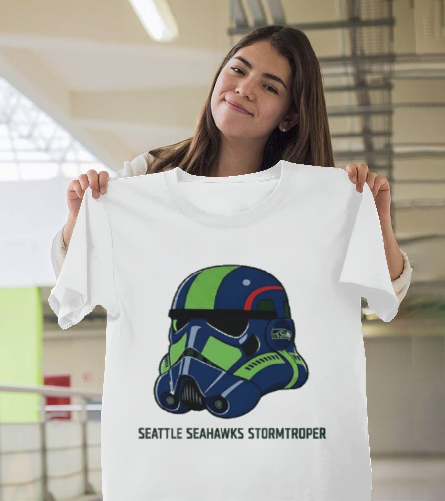 Seattle Seahawks Stormtrooper Game Day Galactic Helmet T-Shirt