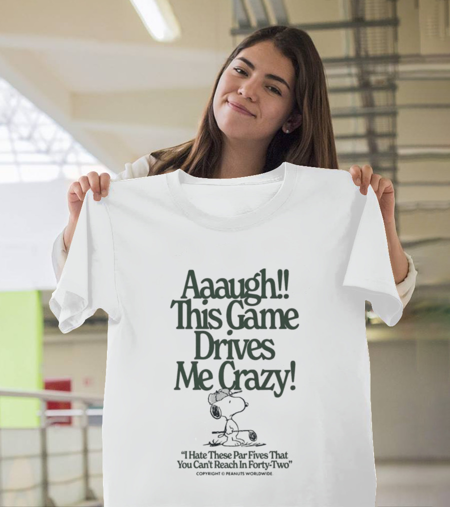 Aaaugh This Game Drives Me Crazy Peanuts Snoopy Charles M. Schulz T-Shirt