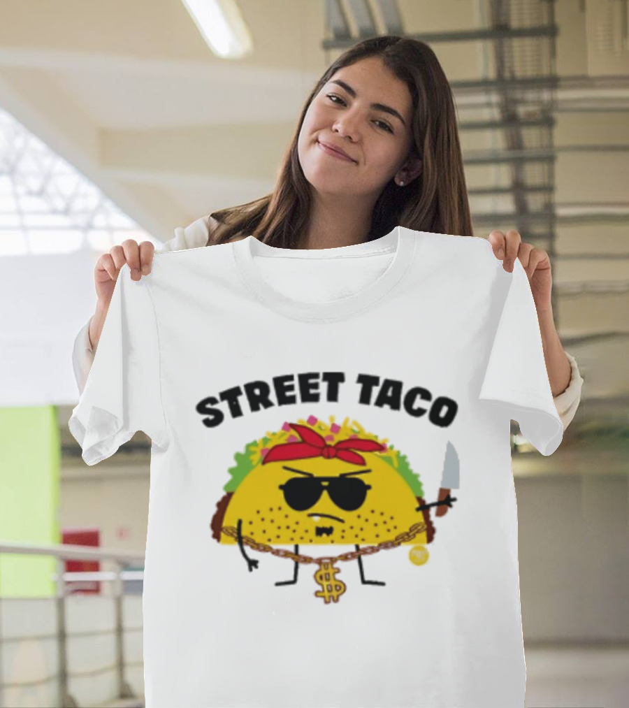 Street Taco Pirate With Knife And Dollar Sign Necklace T-Shirt