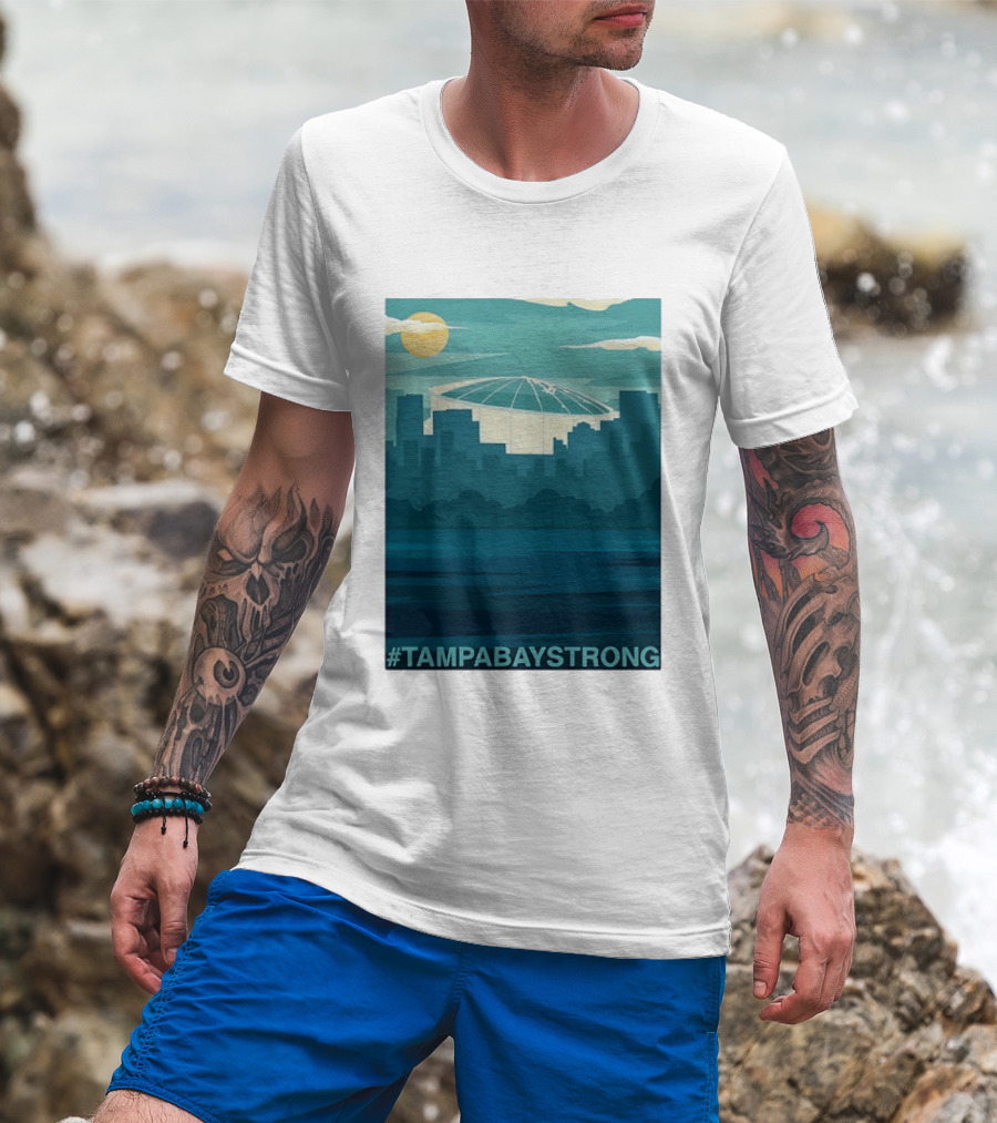 Tampa Bay Strong Skyline Tropicana Field Hashtag T T-Shirt