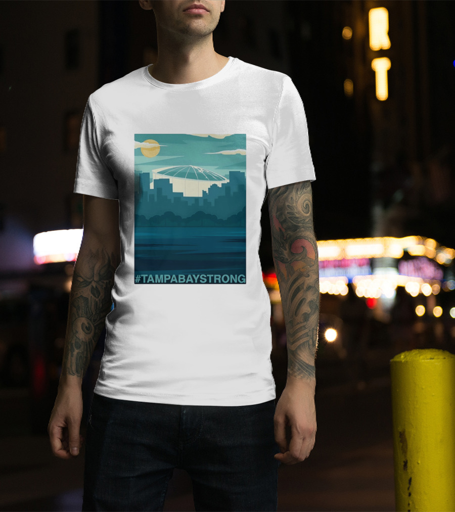 Tampa Bay Strong Skyline Tropicana Field Hashtag T T-Shirt