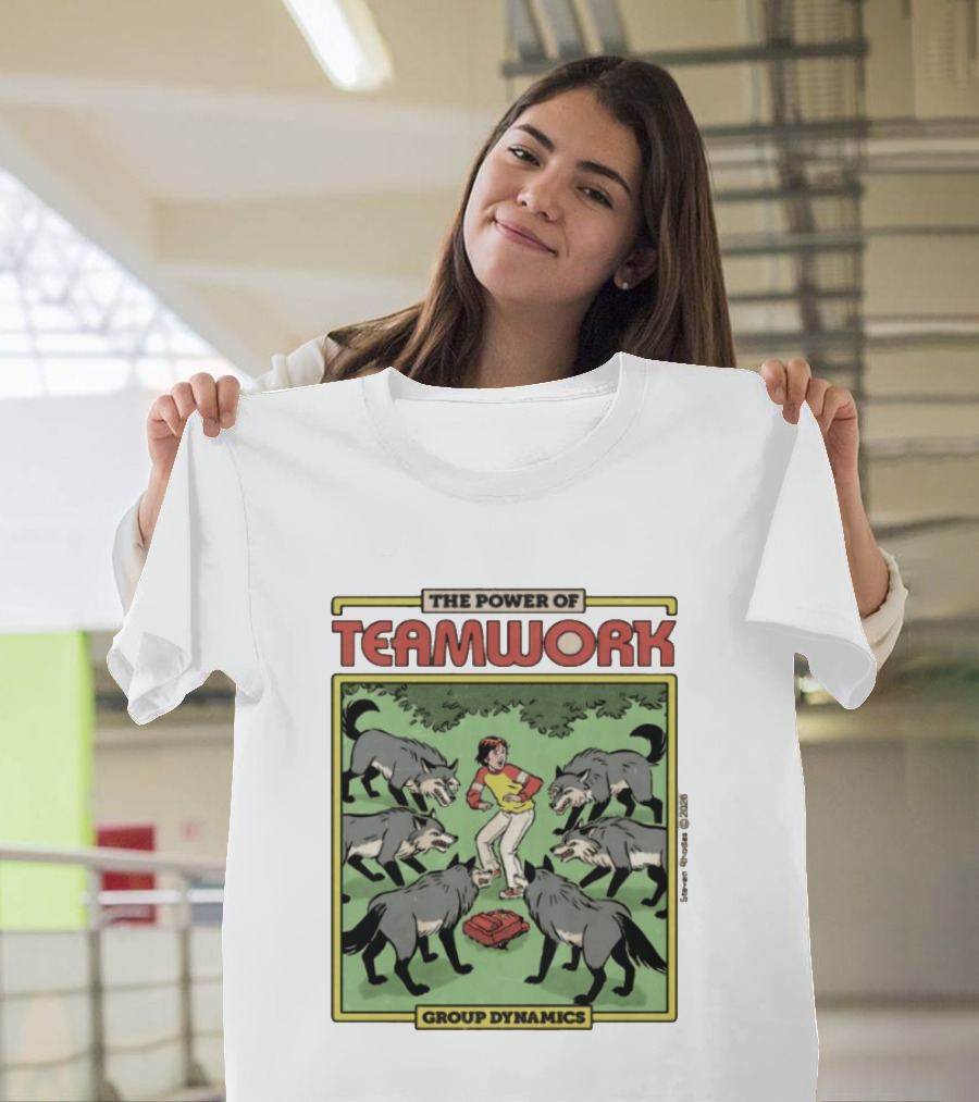 The Power Of Teamwork Group Dynamics Child Surrounded By Wolves T-Shirt