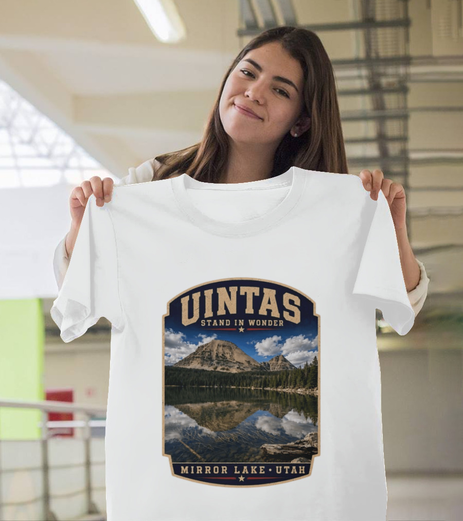 Uintas Stand In Wonder At Mirror Lake Utah T-Shirt