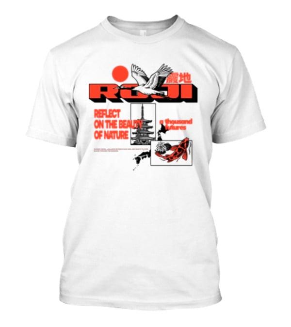 Unik Clothing Store Roji White Reflect On The Beauty Of Nature A Thousand Futures Koi Birds T-Shirt