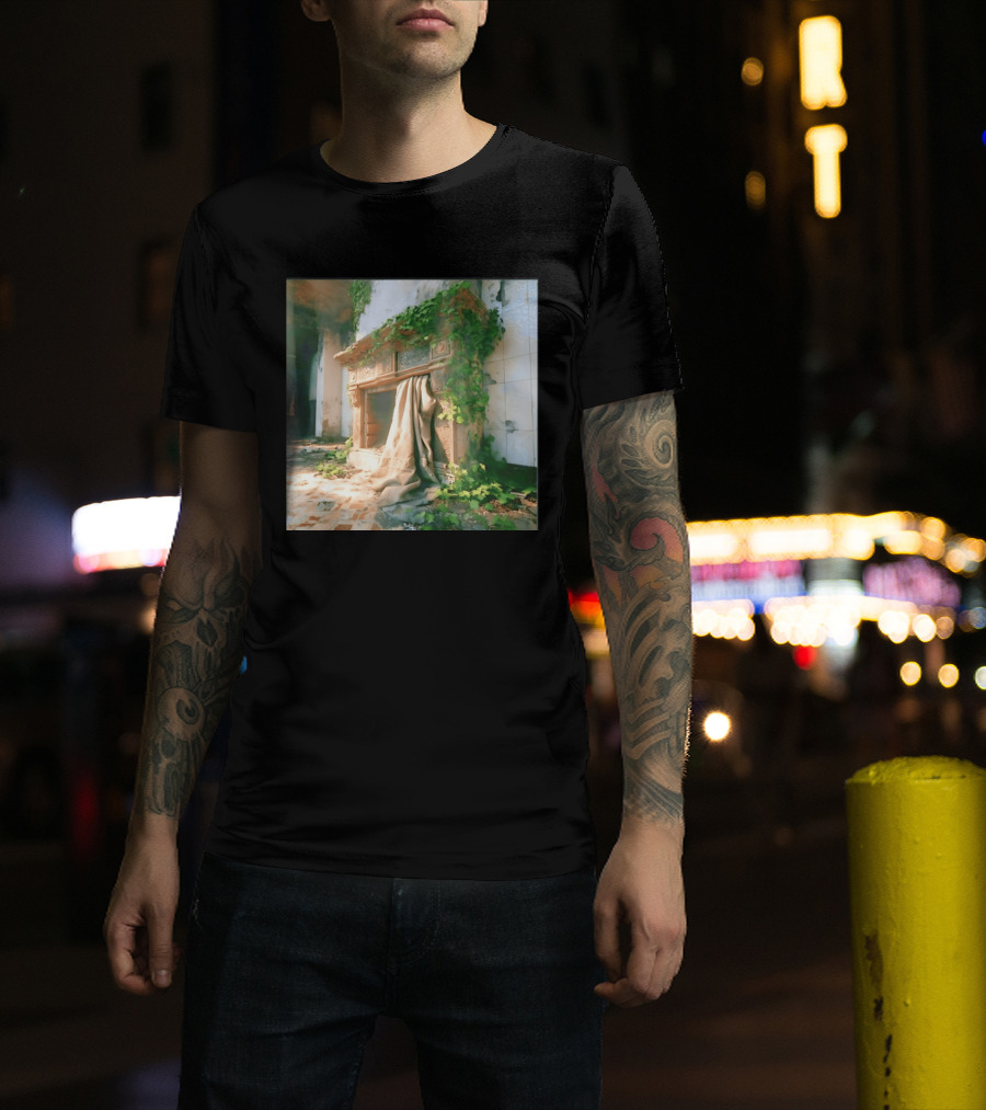 Abandoned Fireplace With Overgrown Ivy And Ruins Ambience T-Shirt