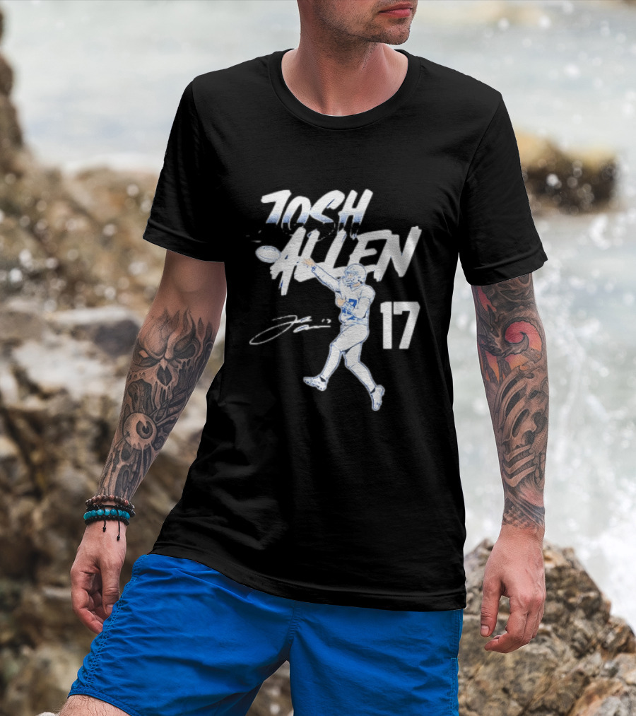 Josh Allen 17 Buffalo Bills Throwing T-Shirt