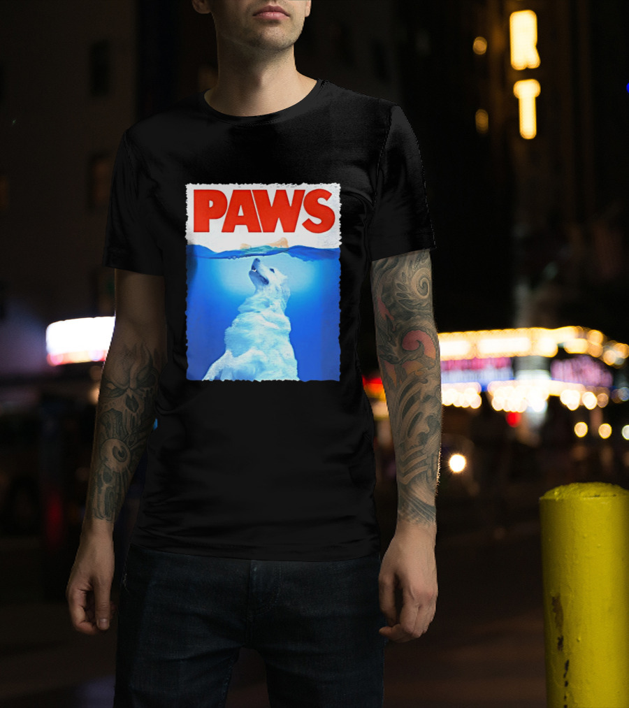 PAWS Classic Parody With Diving Dog Image T-Shirt