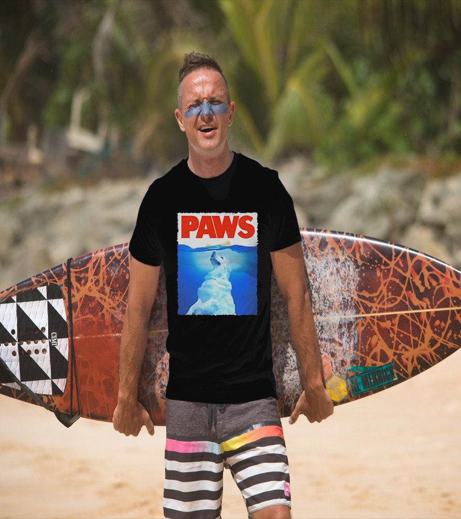 PAWS Classic Parody With Diving Dog Image T-Shirt