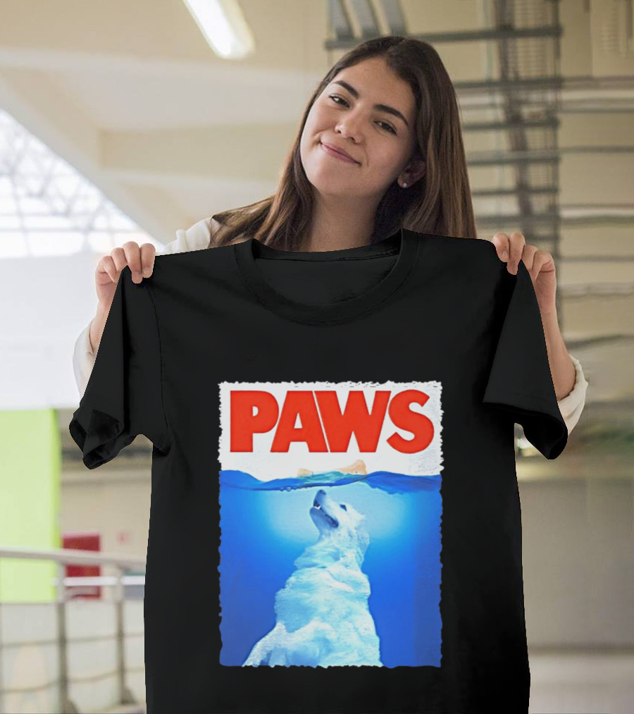 PAWS Classic Parody With Diving Dog Image T-Shirt